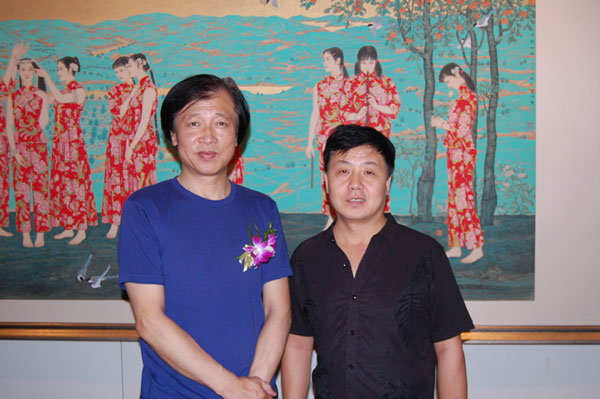 著名画家周尊圣与总编辑杨沐鸣娱乐合影